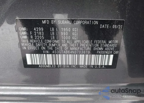 2022 Subaru Impreza Base 5-Door z USA, uszkodzony, nr VIN 4S3GTAB64N3703619